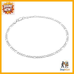 Sterling Silver Anklets Waterproof Tarnish Resistant Elegant Chain Styles